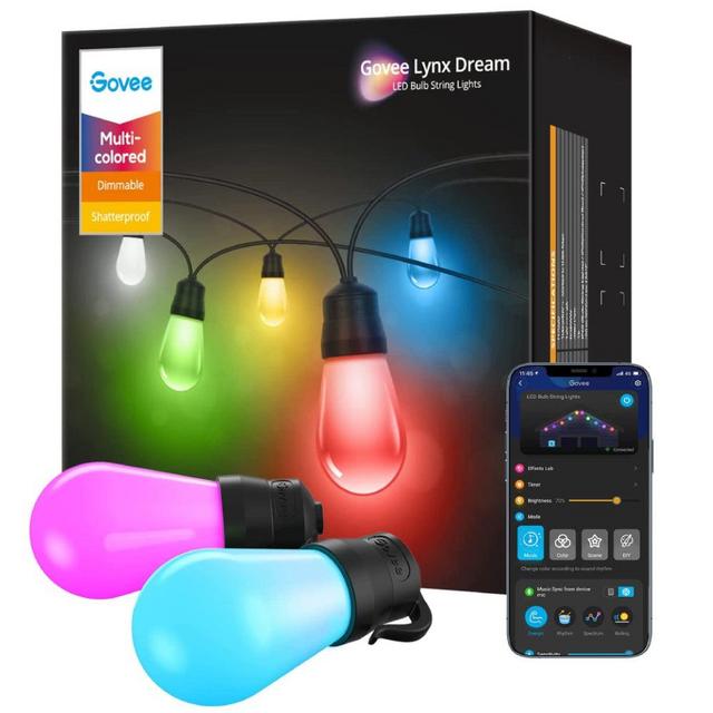 Govee RGBW Wi-Fi & Bluetooth Outdoor Bulb String Lights (48ft & 96ft)