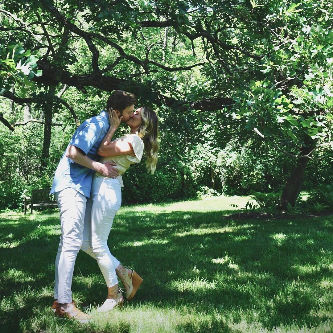 Thanks to Jenna's parents, for having the most beautiful backyard for our engagement pictures backdrop!