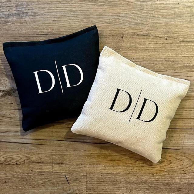8 Custom Wedding Bean Bags for Cornhole Modern Logo Initials Monogram Personalized Wedding Logo Design Whole Corn Gift for Couple Newlywed