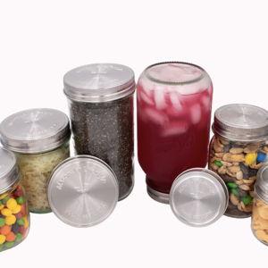 Regular Mouth: Stainless Steel Storage Lids with Leak-Proof Silicone Liners for Mason Jars 5 Pack