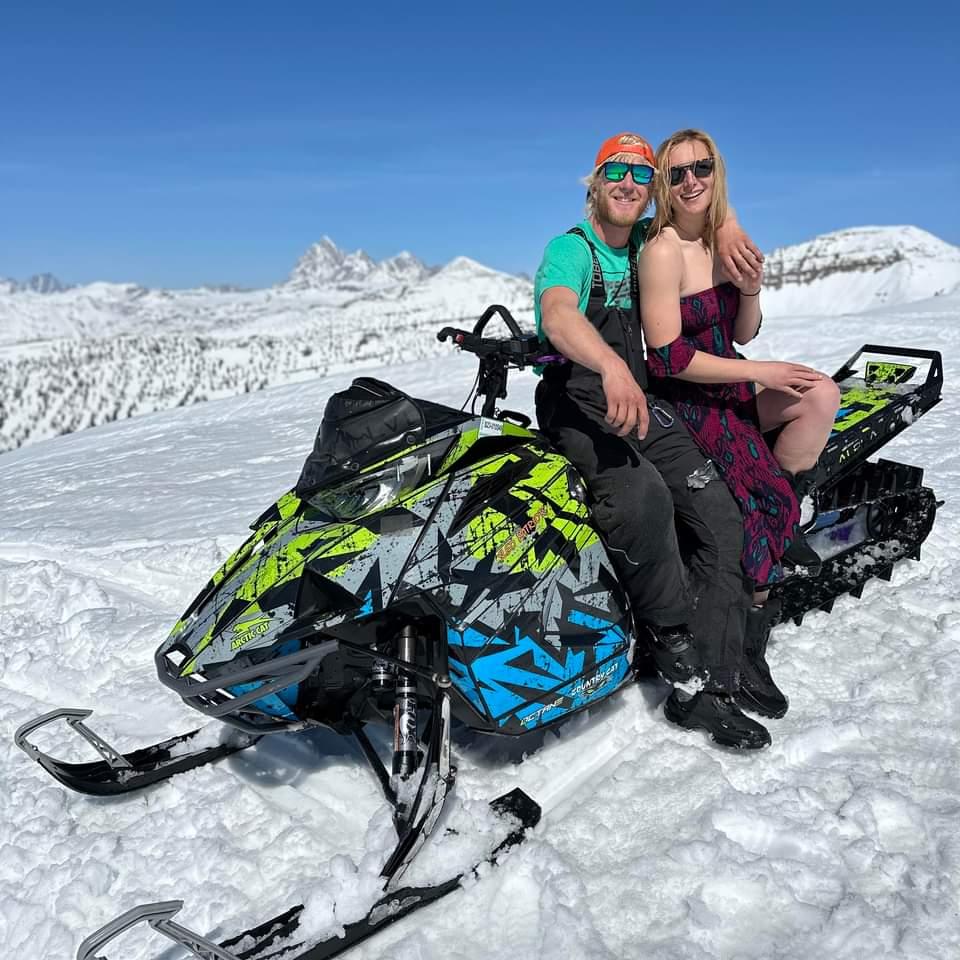 A warm day out snowmobiling with a great group of friends. :)