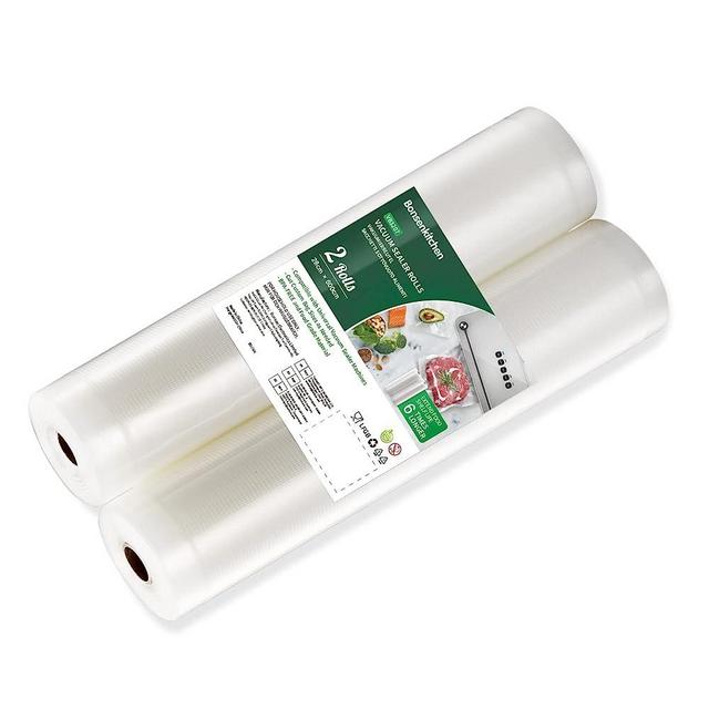 Bonsenkitchen Vacuum Food Sealer Rolls Bags, 2 Packs 11 in x 20 ft Storage Bags, BPA Free, Durable Commercial Customized Size Food Bags for Food Storage and Sous Vide Cooking