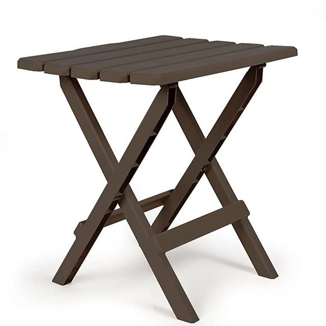 Camco 21048 51886 Mocha Large Adirondack Portable Outdoor Folding Side Table, Perfect for The Beach, Camping, Picnics, Cookouts & More, Weatherproof & Rust Resistant