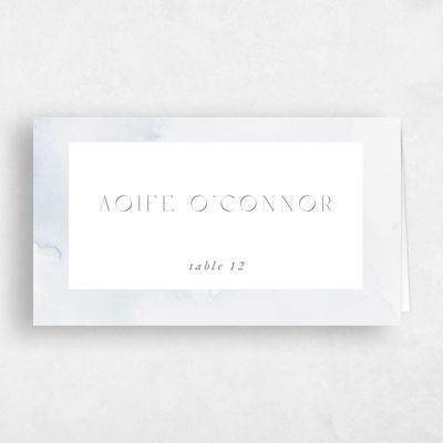 Gray, Grey Wedding Place Card - Beaux-Arts
