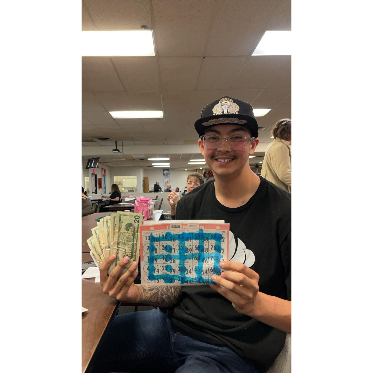 Jamie won $1000 at bingo