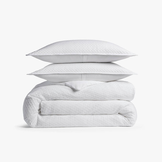 King/California King Honeycomb Cotton Duvet Cover & Sham Set White - Parachute for Target