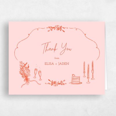 Tomato, Pink Wedding Thank You - Finley Landscape