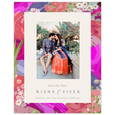 Pink Bordered Wedding Digital Save the Date - Chesley Photo