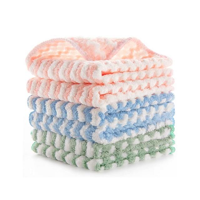 BEWDIO Reuseable Microfiber Cleaning Cloth, Highly Absorbent Microfiber Cleaning Rags, Lightweight Kitchen Towels for Washing Dishes, Car, Window Clean Cloth 10"x10"(6 Pack)