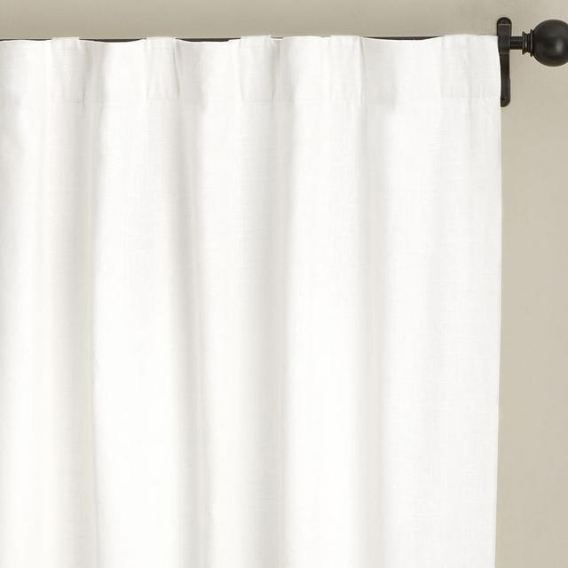 Emery Linen/Cotton Rod Pocket Blackout Curtain, 50 x 108", White