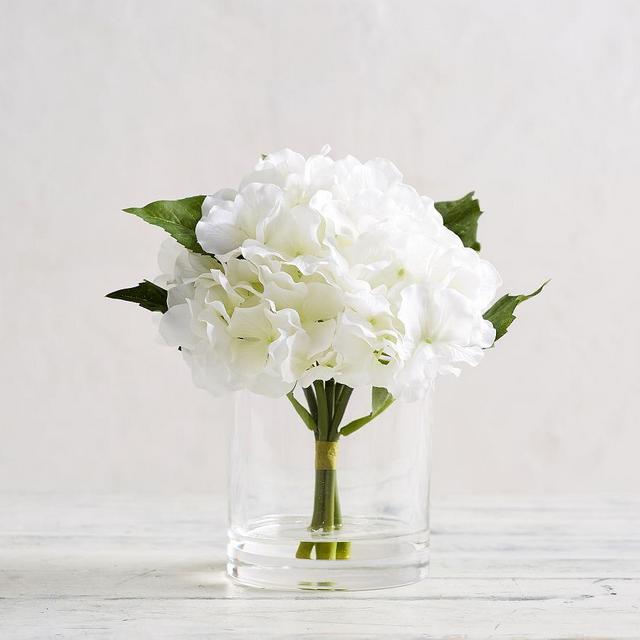 Faux White Hydrangea Composed Arrangement, Medium