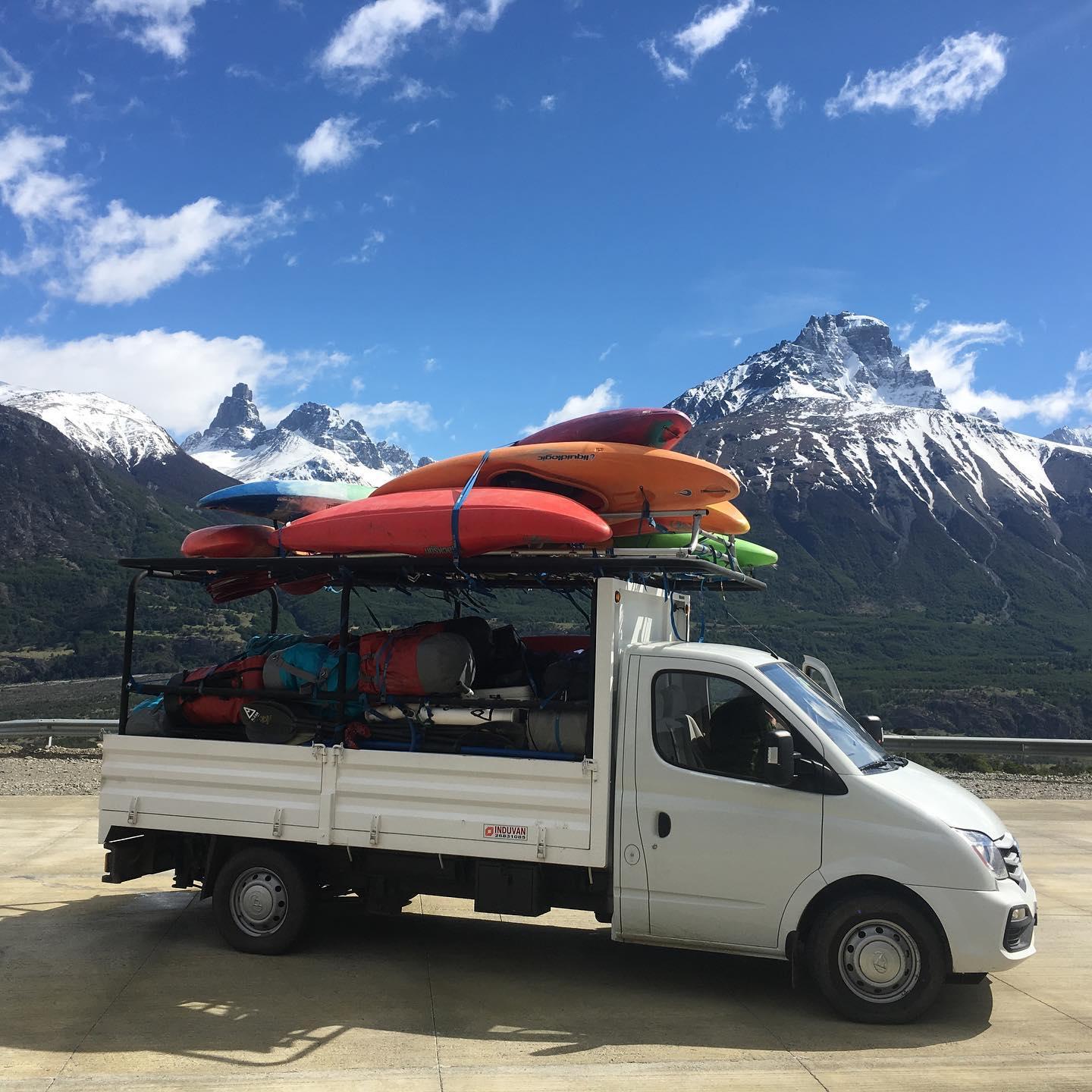 It was always a special treat when we got to drive the gear truck together before going on separate expeditions in Patagonia Chile