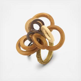 Interlink Wood Napkin Ring, Set of 4