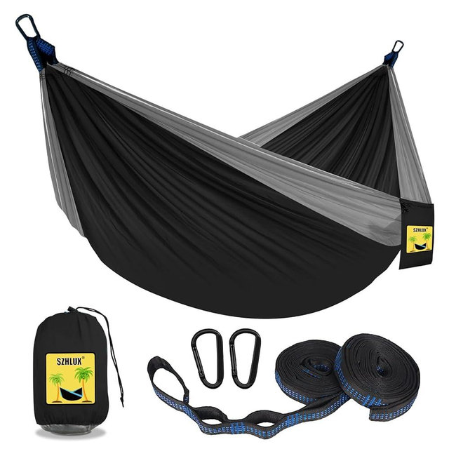 SZHLUX Camping Hammock Double & Single Portable Hammocks with 2 Tree Straps, Great for Hiking,Backpacking,Hunting,Outdoor,Beach,Camping