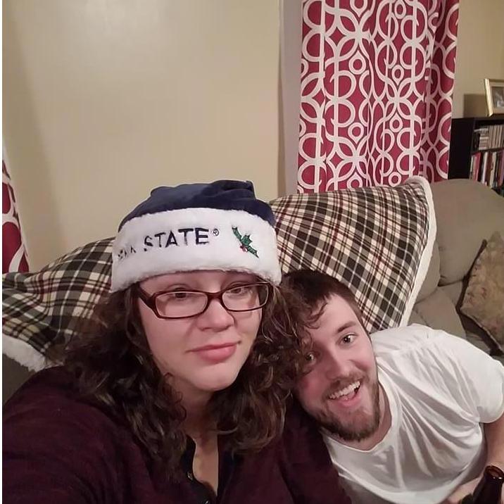 December 2017, our first Christmas in our first home together. We had just finished decorating the tree. - 7 years 2 months together