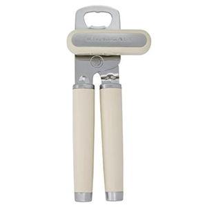 KitchenAid Classic Multifunction Can Opener and Bottle Opener Easy to Use, Razor Sharp Stainless Steel Cutting Wheel, Soft Ergonomic Handles, Almond Cream