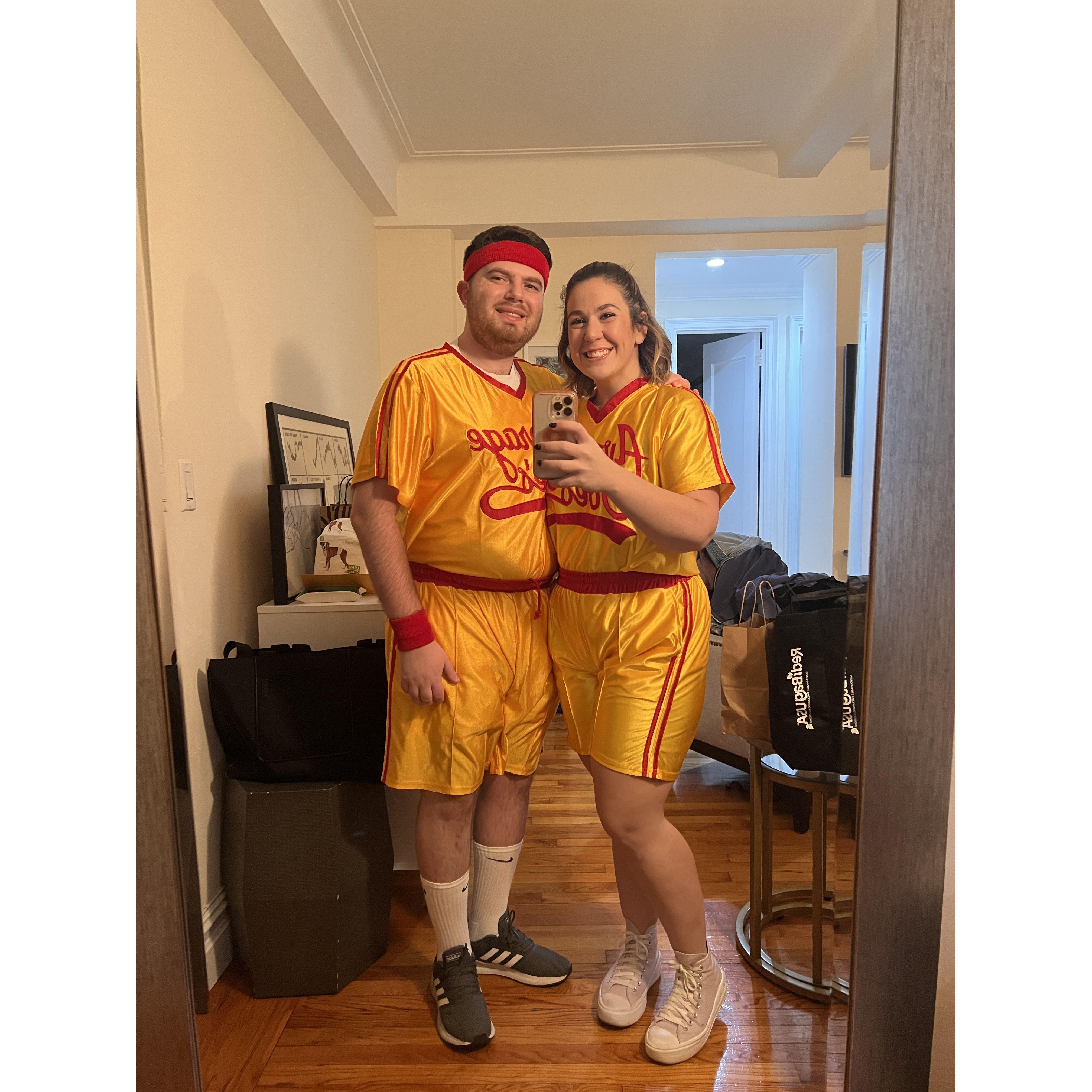 Halloween 2022, we went as The Average Joe's from Dodgeball!