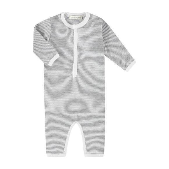 Paige Lauren        Baby Long Sleeve Romper, Ghost White -6-9m