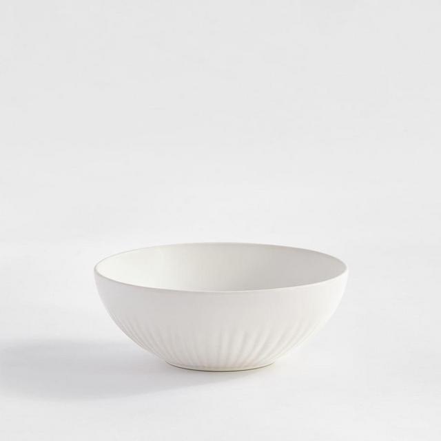 Ridge Textured Stoneware Individual Bowl, Set of 4 - White