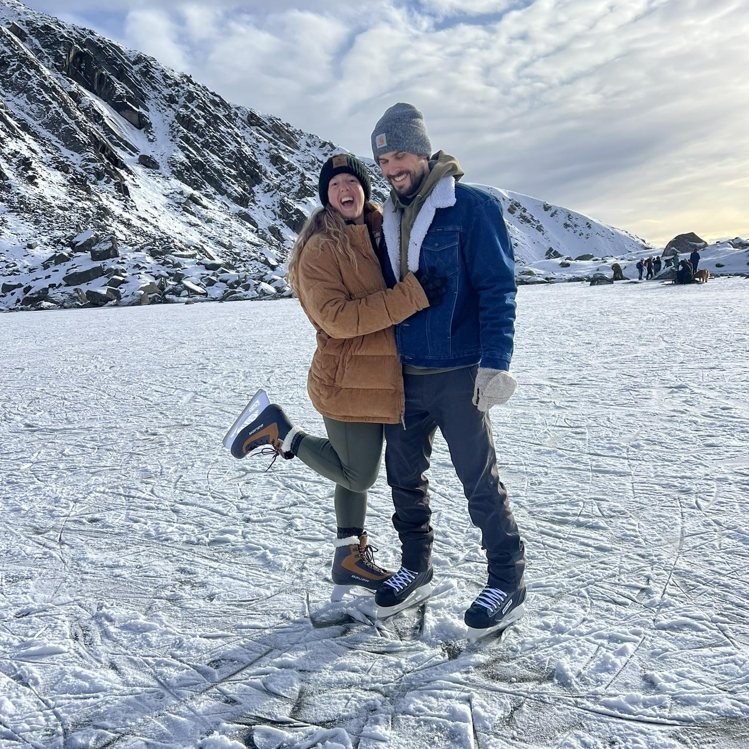 First wild ice skating adventure in Alaska!