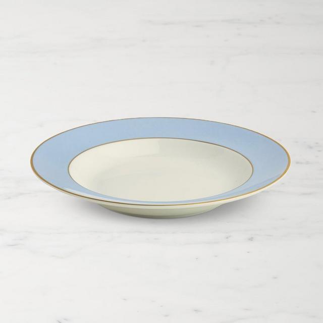 Pickard ColorSheen Light Blue Soup Plate, Gold, No Monogram