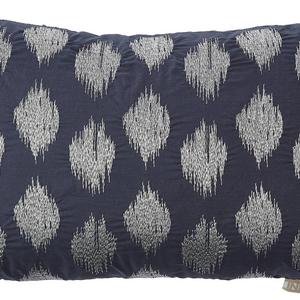 Ink+Ivy Nadia Dot Embroidered Cotton Modern Throw Pillow, Casual Fashion Oblong Decorative Pillow, 12X18, Navy