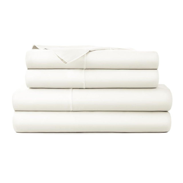 100% Organic Cotton Sheets King Size - GOTS Certified Organic Bed Sheets with Deep Pocket Breathable and Cozy Sateen Weave Gets Softer with Each Wash - Luxury 4 Piece Set (Natural, King)