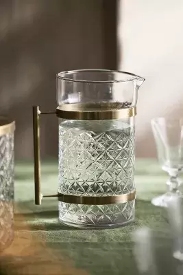 Starry Etched Glass Pitcher