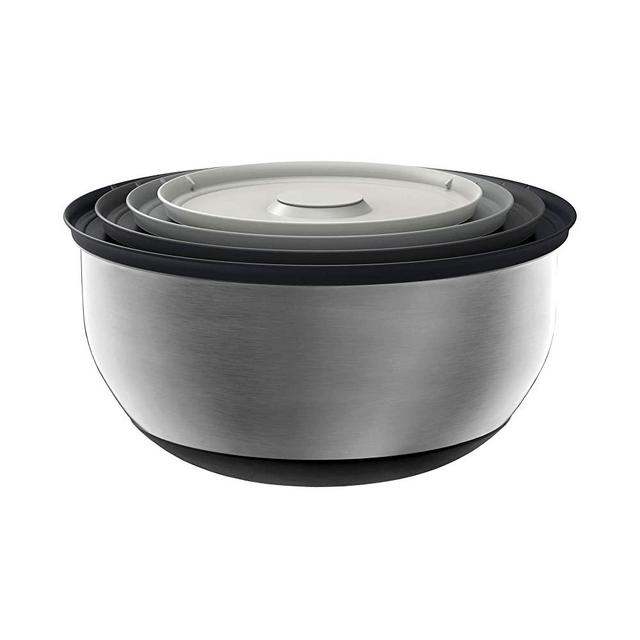 Joseph Joseph Nest 100 Prep & Store Mixing Bowl Set with Lids, 4-piece, Stainless Steel