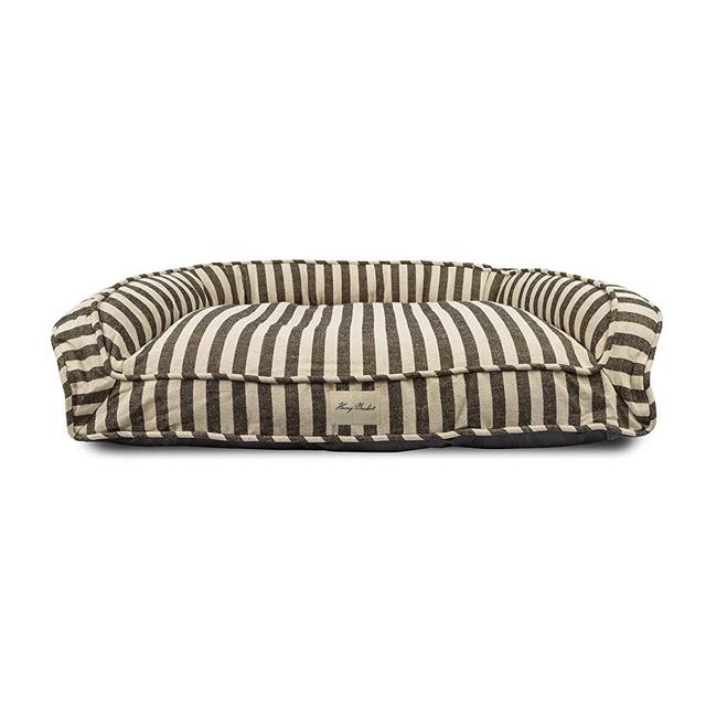 Harry Barker Vintage Stripe Dog Bed Lounger, Black, Large
