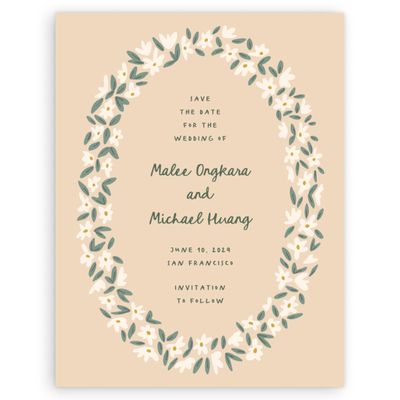 Beige Wedding Digital Save the Date - Marguerite Portrait