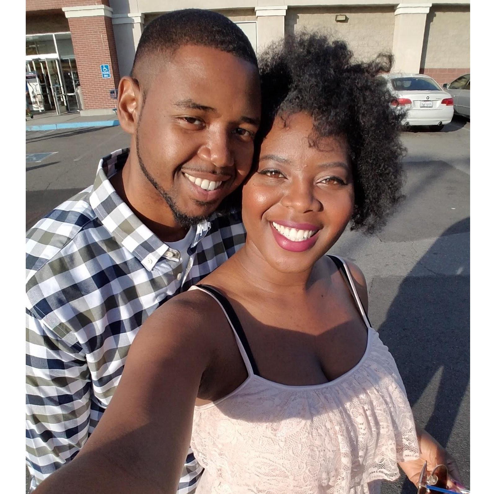 I think this was our first picture together. Out shopping at the outlets with no money lol.
