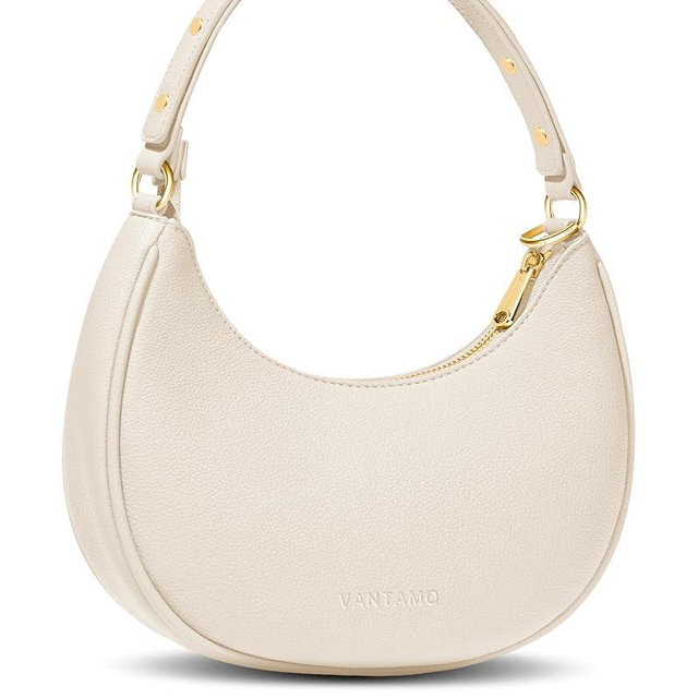 Vantamo Crescent Bags For Women with RFID Protection, Half Moon Clutch Purses for Women with Anti-Theft Clip for Extra Safety
