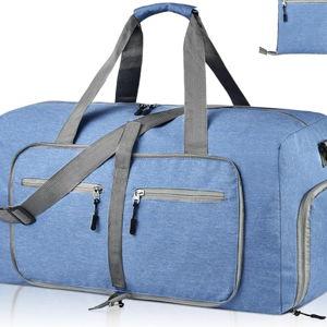Dimayar 65L Travel Duffle Bag - Foldable Waterproof & Tear Resistant (Blue)