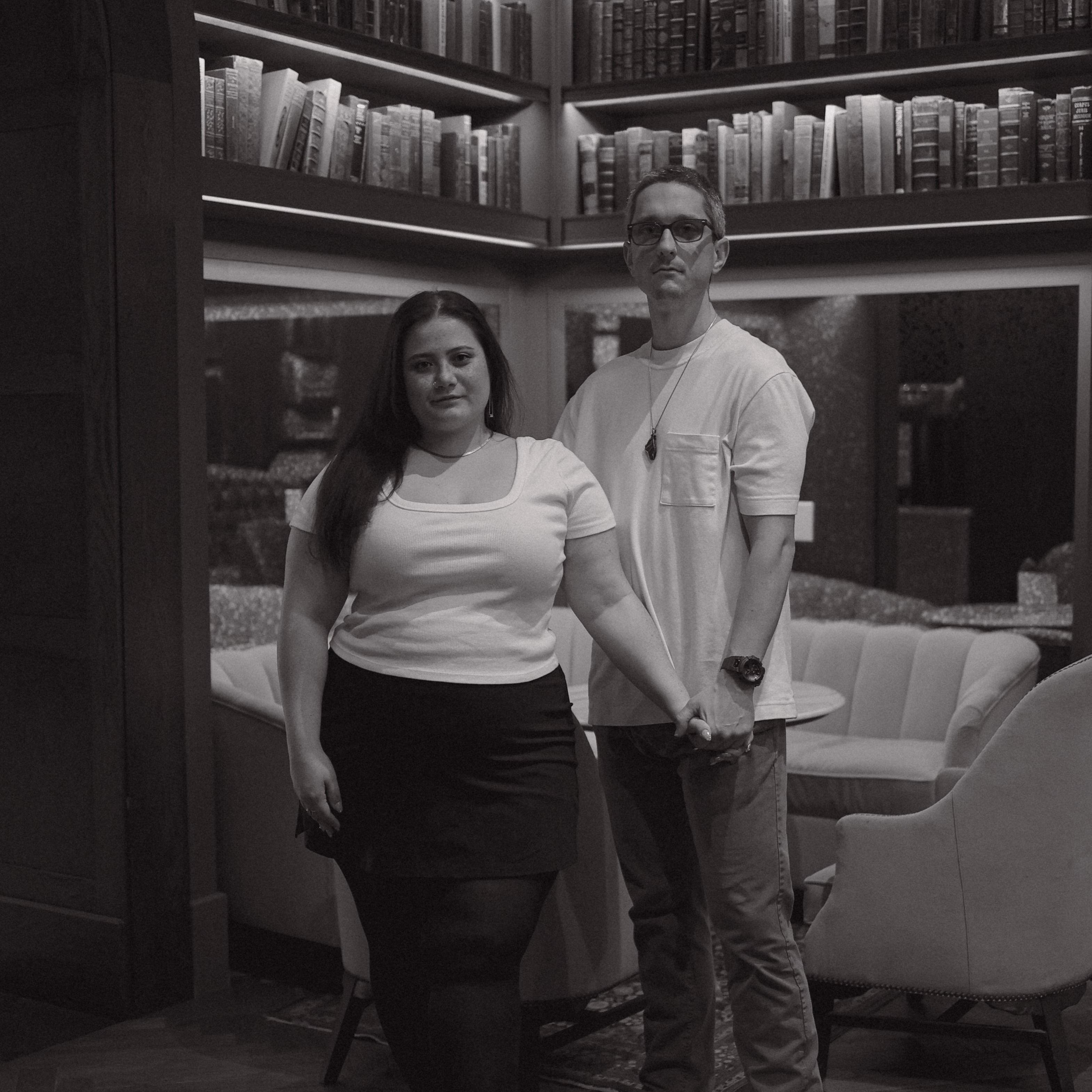 Our serious photo from our engagement shoot which we love!