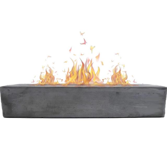 ROUNDFIRE Large Rectangle Tabletop Fire Pit - Portable Bioethanol Fireplace for Indoor & Garden (Classic Finish)