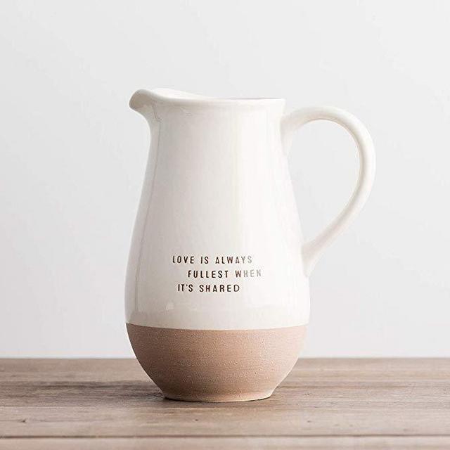 Dayspring Shared Love - Decorative Ceramic Clay-Dipped Pitcher