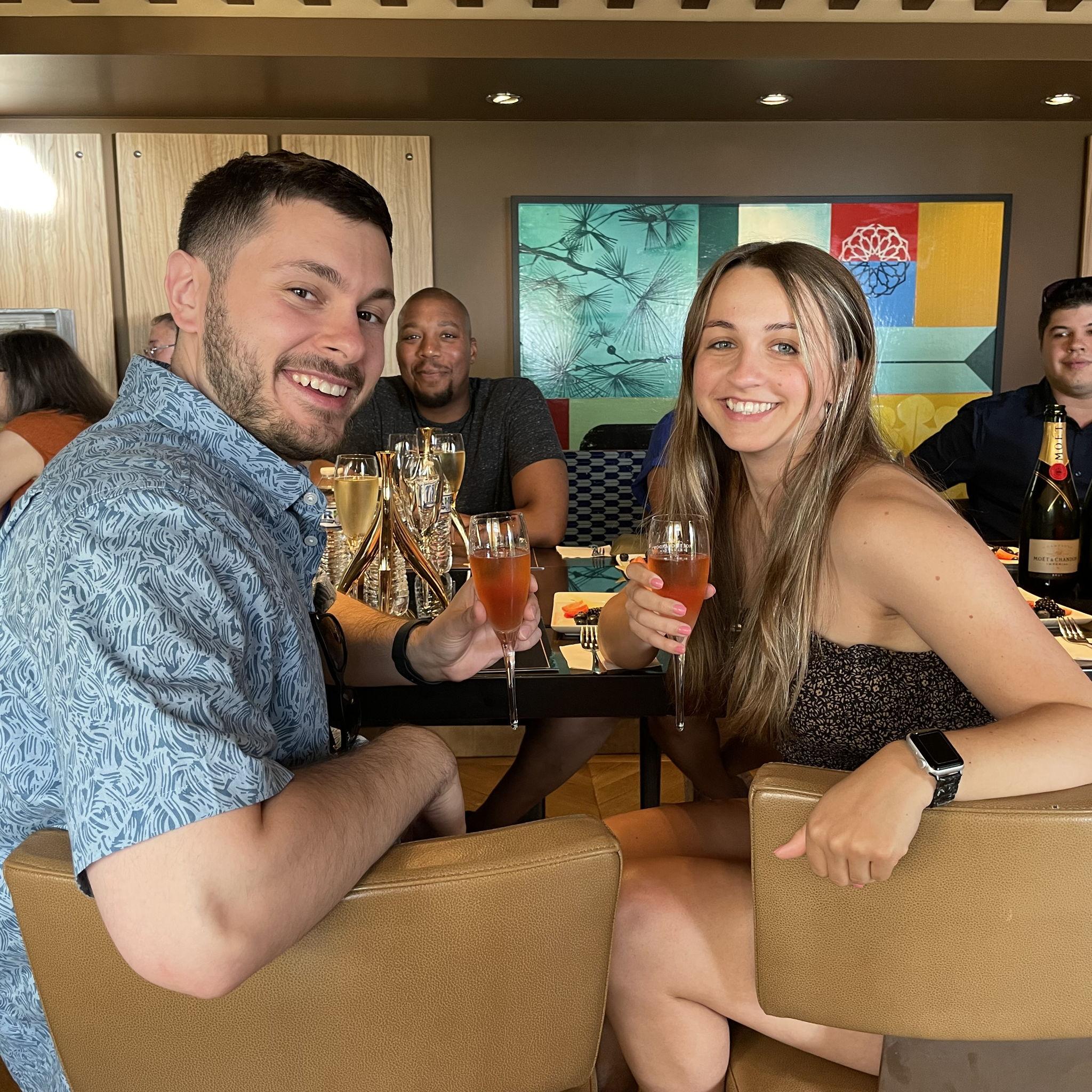 May 2022 Cruise, our favorite spot on the boat (the wine bar)