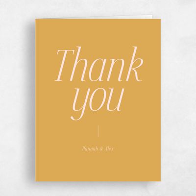 Harvest Gold, Orange Wedding Thank You - Mycenae Portrait