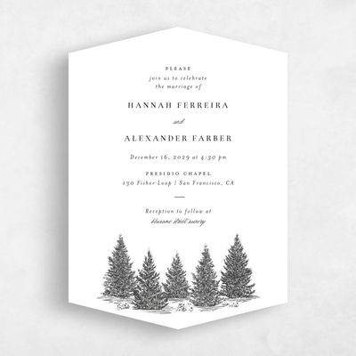White Diamond Wedding Invitation - Auburn Classic