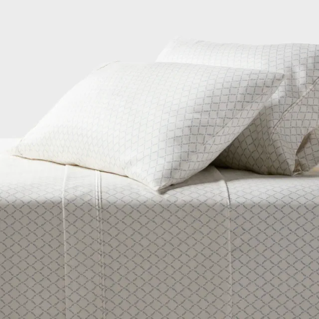 King 400 Thread Count Performance Sheet Set Blue Latticed Hem - Threshold™