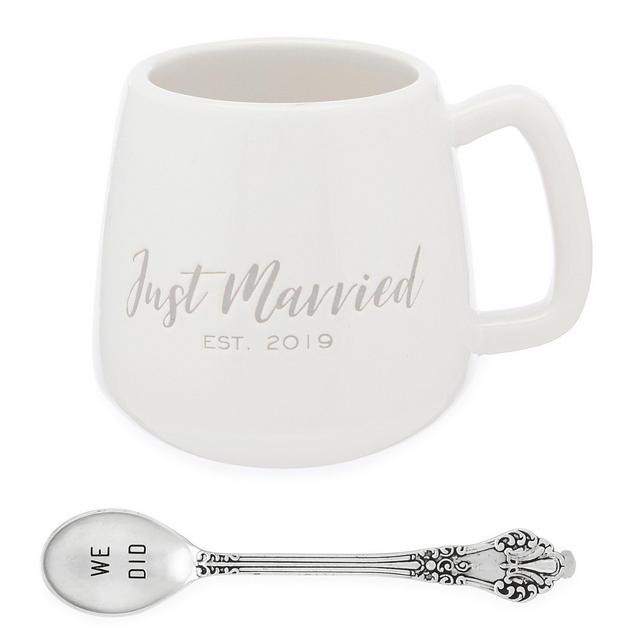 Mud PieWedding Celebration Just Married EST 2019 Mug & Spoon