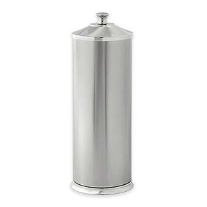 Alumiluxe Toilet Paper Reserve Holder with Lid in Two-Tone Nickel Finish