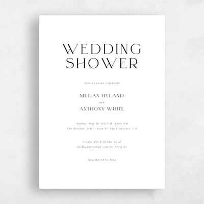 White Wedding Wedding Shower Invitation - Hodgson