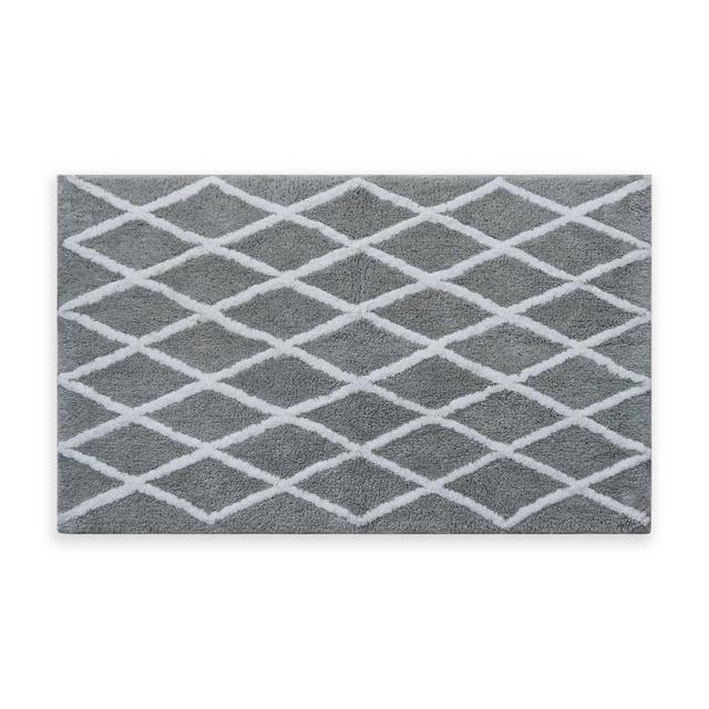 Fashion Lattice 20" x 33" Bath Rug in Grey