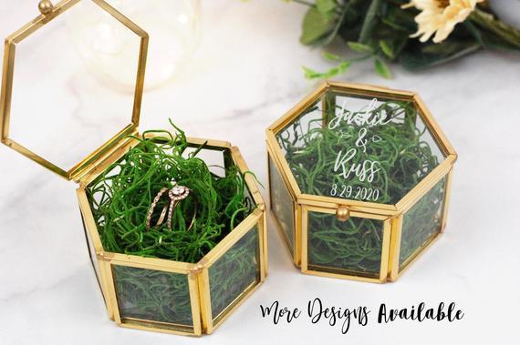 Personalized Gold Ring Box