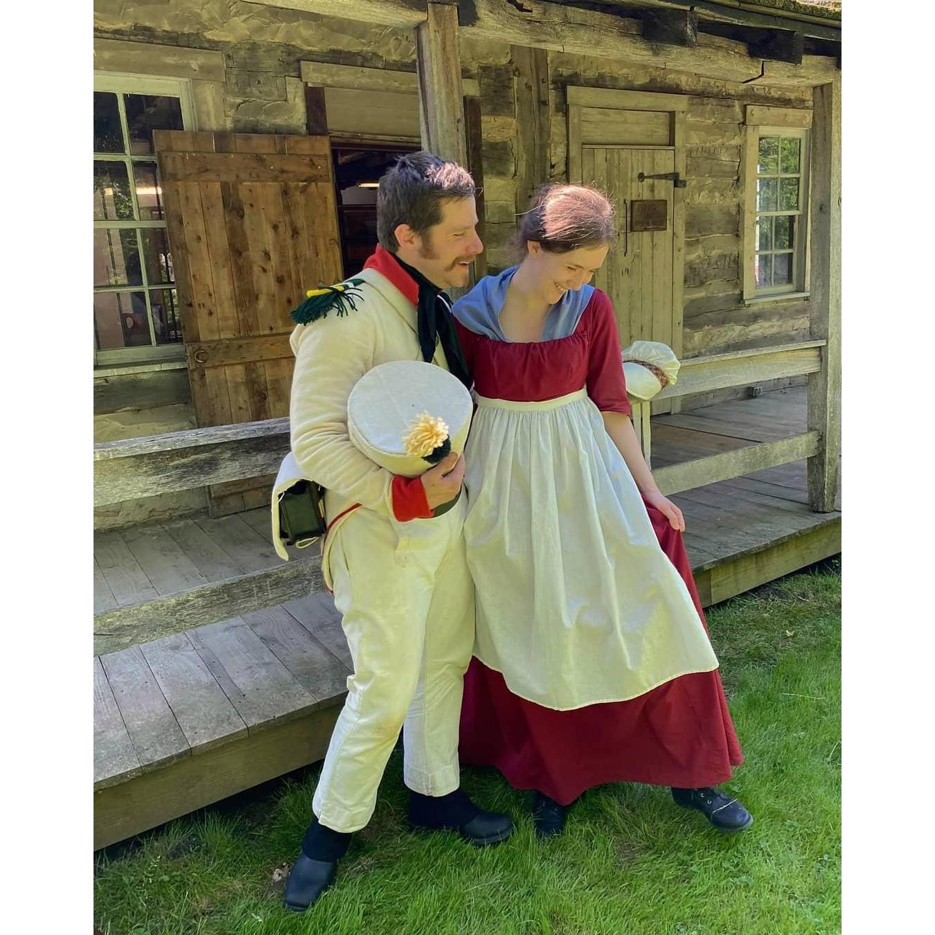 We did a Napoleonic Wars event at Old Bedford Village. This is the same uniform Nate was wearing on our first date! June 2021