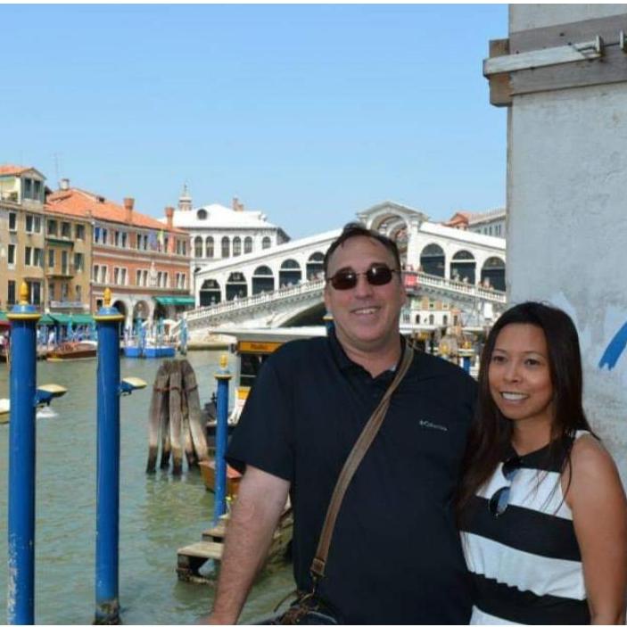 Taking in the sights by the Rialto Bridge. Venice, Italy 2013.