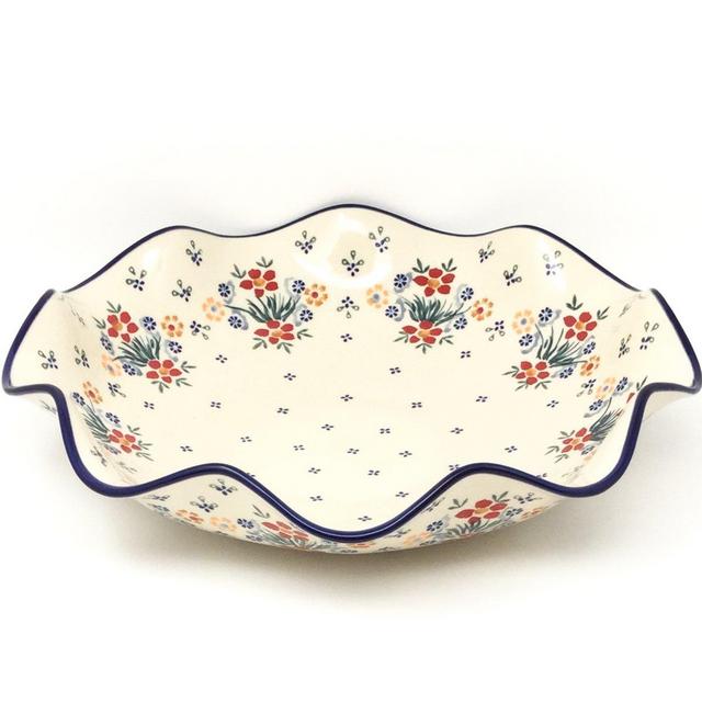 Fluted Pasta Bowl in Delicate Flowers