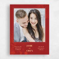 Red Wedding Save the Date - Ames Portrait